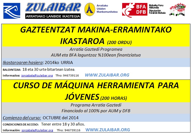 Curso de máquina herramienta para jóvenes