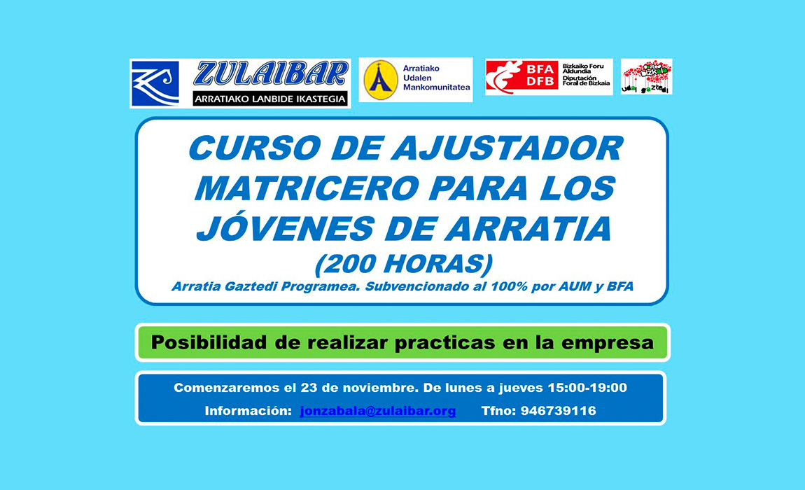 Curso de ajustador matricero para los jóvenes de Arratia