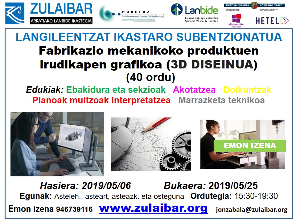 Fabrikazio mekanikoko produktuen irudikapen grafikoa (3D diseinua)