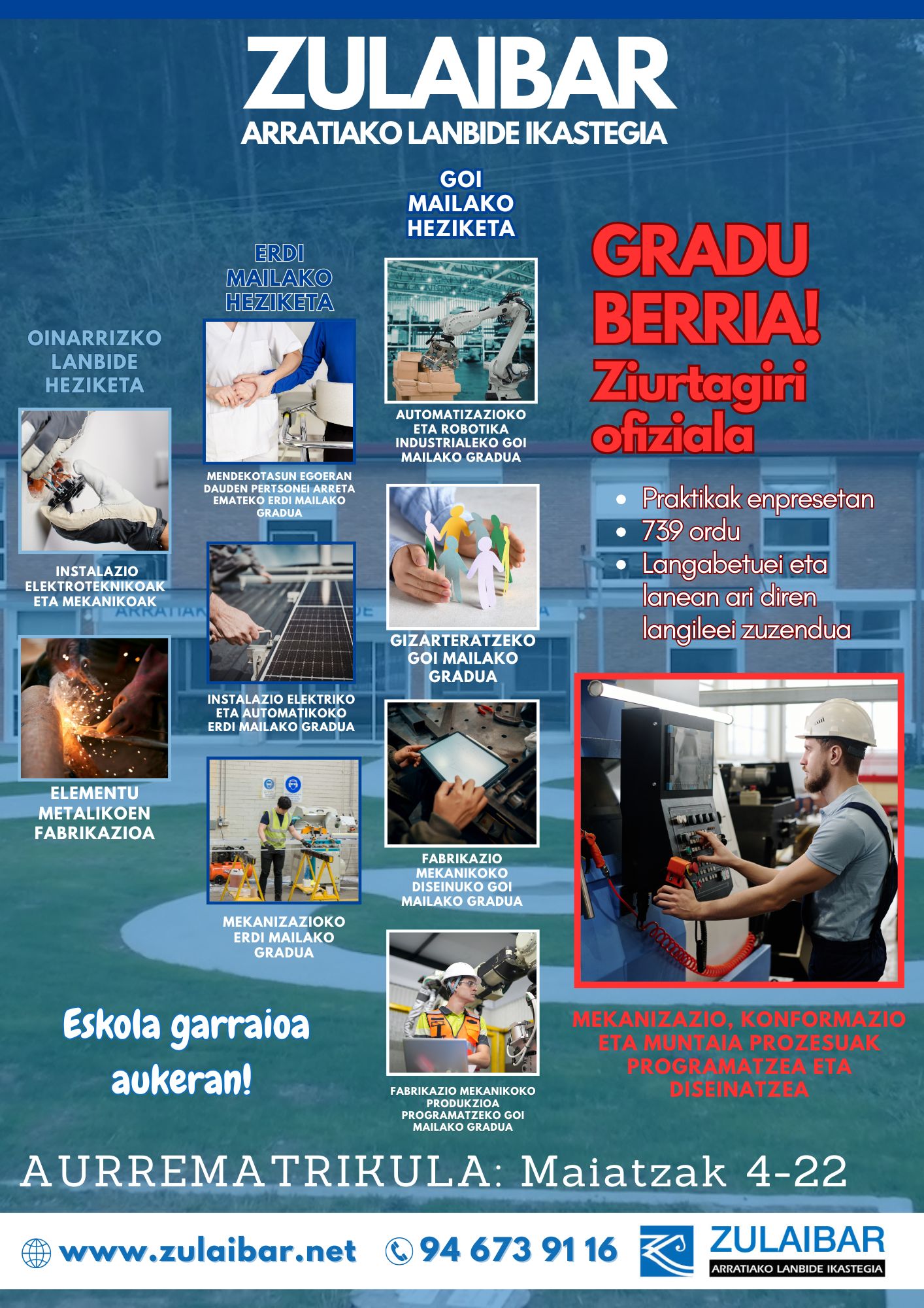 Zulaibarrek gradu berri bat eskaintzen du datorren ikasturteari begira