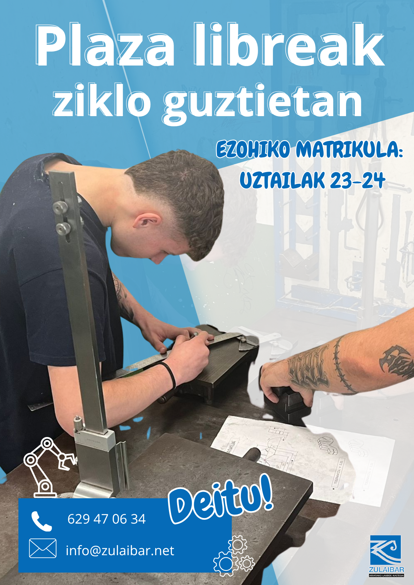 Ezohiko matrikulak plaza libreentzat Zulaibarren